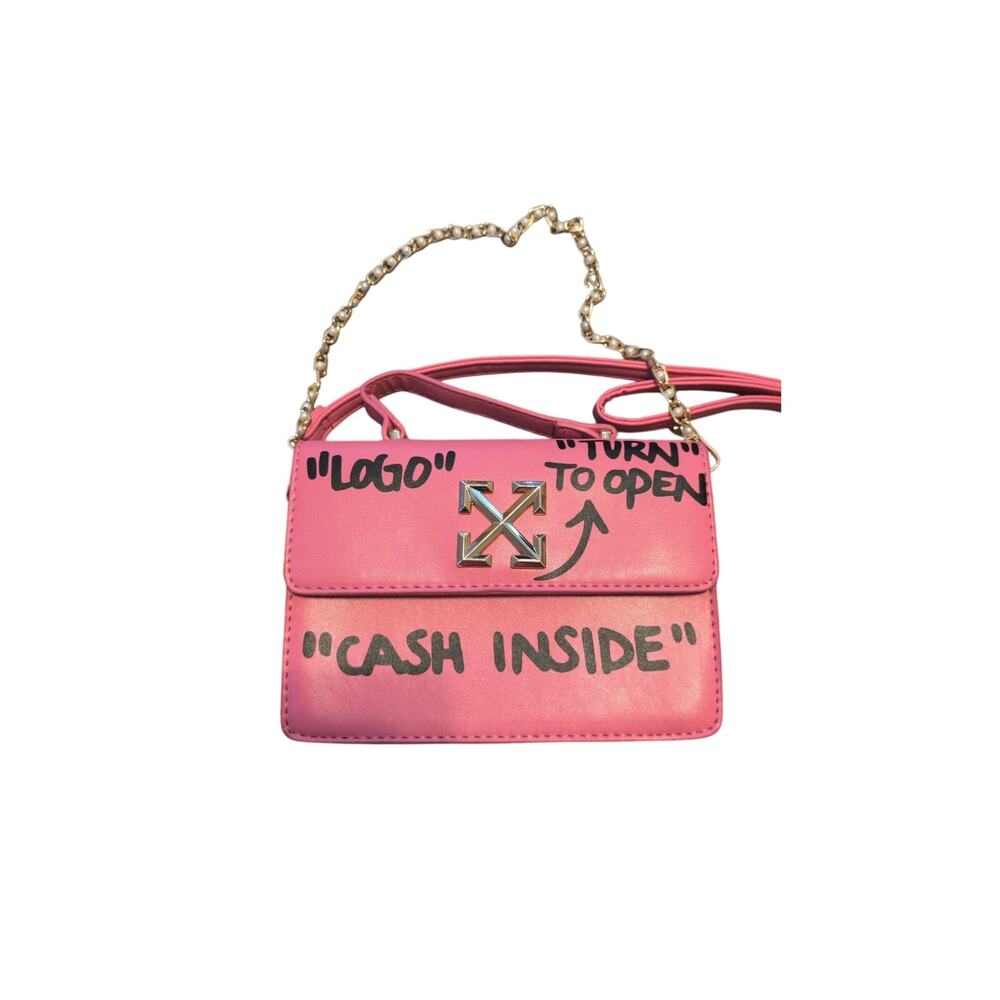 Hot Pink Crossbody Purse Cash Inside New Never Used - Picture 3 of 5
